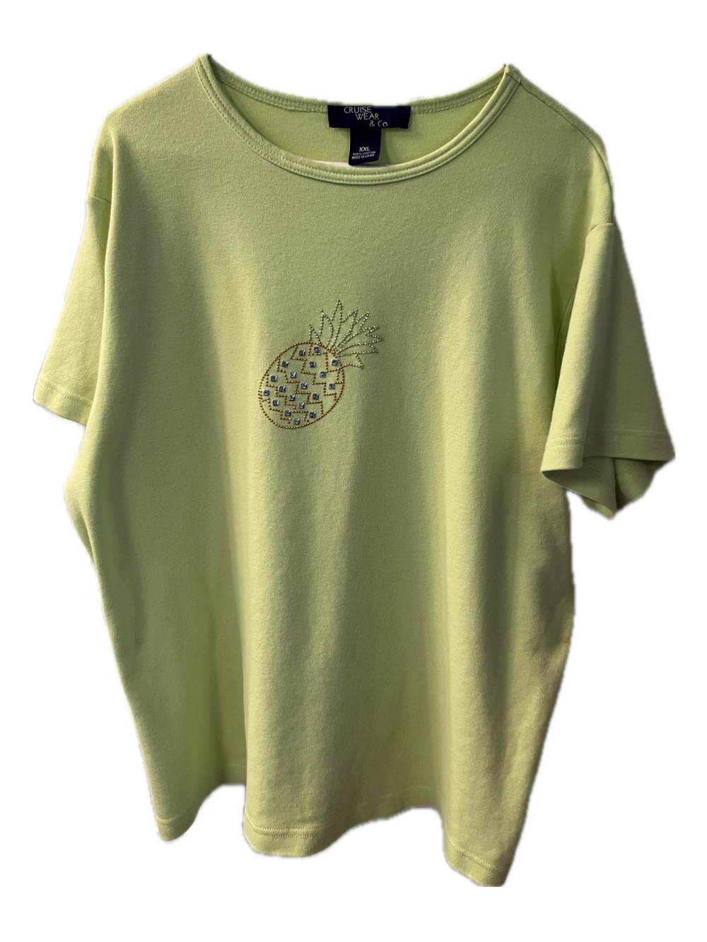 Women's Short Sleeve Pineapple Tee - Light Lime